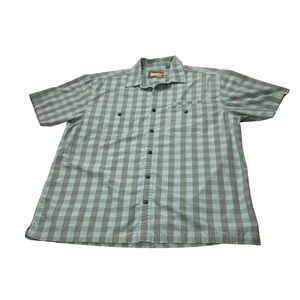 Howler Bros Mens Short Sleeve Button Down Shirt‎ Mint Green Grey Size Large